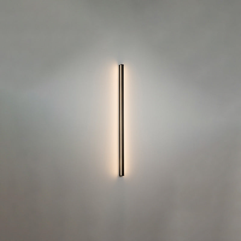 Sleek Black Led Wall Sconce For Hallways - Linear Flush Mount Design / Warm 23.5