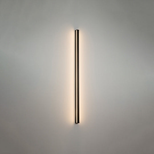 Sleek Black Led Wall Sconce For Hallways - Linear Flush Mount Design