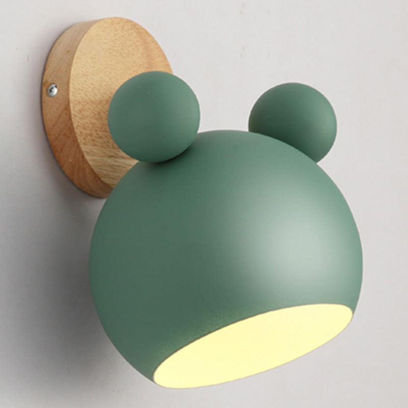 Macaron Style Rotatable Shade Wall Mounted Reading Light - 1-Light Metal Lamp For Bedroom Green /