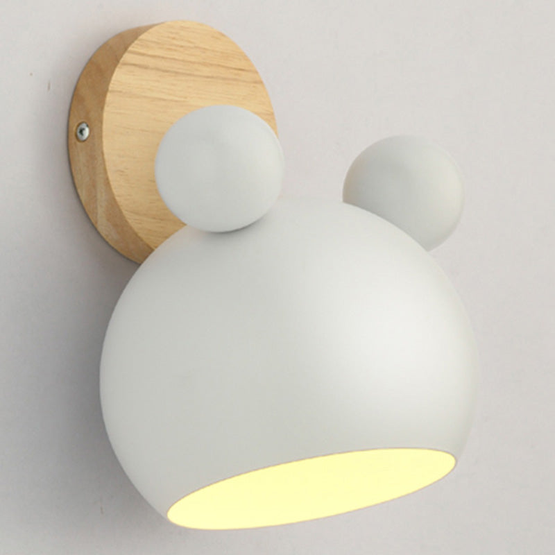 Macaron Style Rotatable Shade Wall Mounted Reading Light - 1-Light Metal Lamp For Bedroom White /