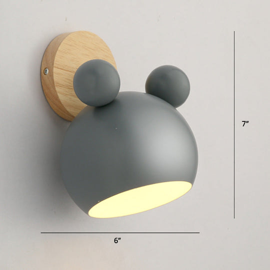 Macaron Style Rotatable Shade Wall Mounted Reading Light - 1-Light Metal Lamp For Bedroom