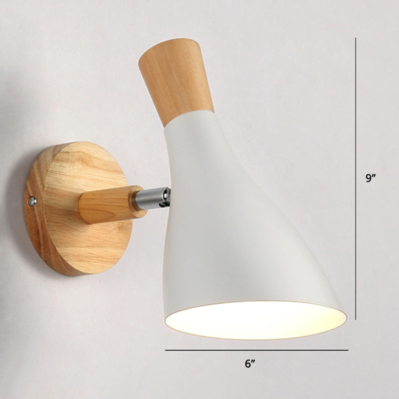 Macaron Style Rotatable Shade Wall Mounted Reading Light - 1-Light Metal Lamp For Bedroom