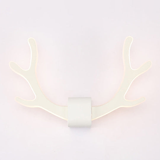Metallic Antler Sconce Led Wall Lamp For Bedroom White /
