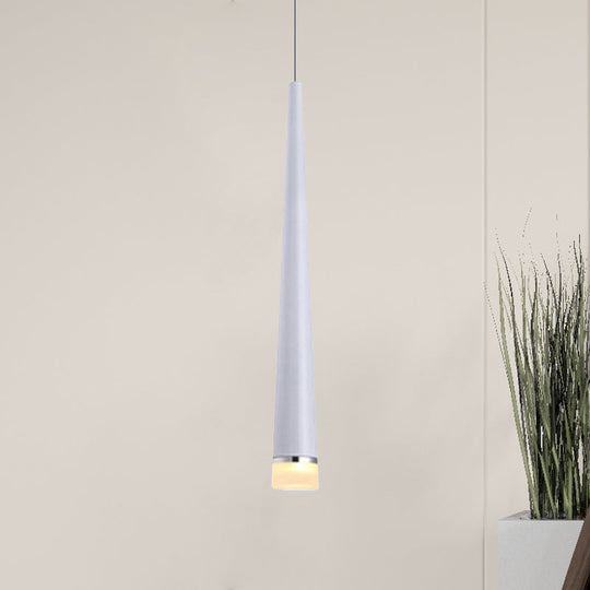 Minimalist Led Tapered Ceiling Light In White/Black With 3 Color Options White / Warm