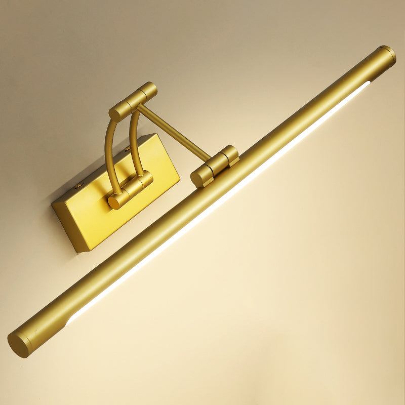 Led Wall Mount Vanity Light - Minimalist Tube Shape Acrylic Fixture With 3-Joint Swing Arm