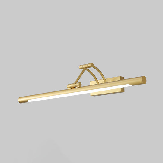 Led Wall Mount Vanity Light - Minimalist Tube Shape Acrylic Fixture With 3-Joint Swing Arm Gold / 17
