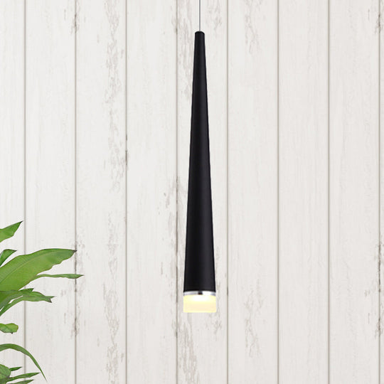 Minimalist Led Tapered Ceiling Light In White/Black With 3 Color Options