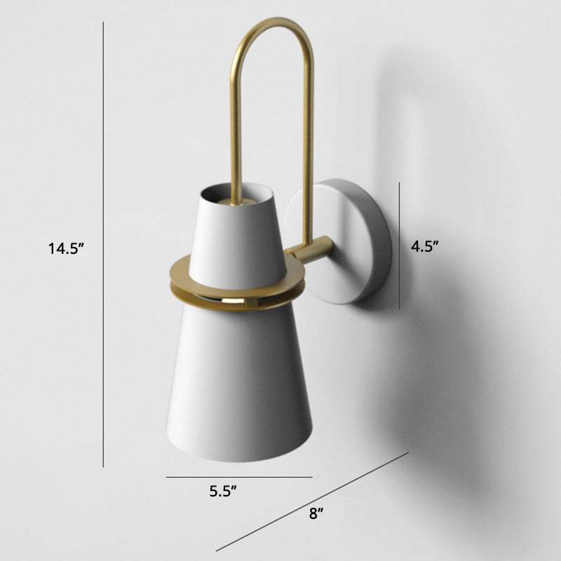 Nordic Horn-Shaped Wall Mount Reading Lamp For Bedroom With Metal Construction And Slit - 1 Head