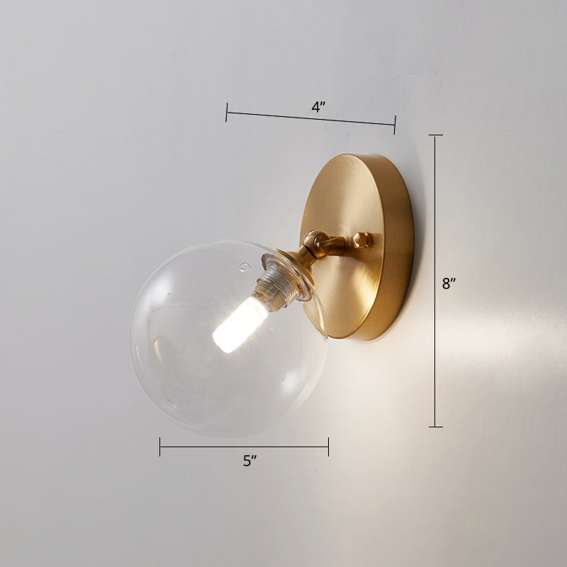 Rotatable Glass Wall Sconce - Small And Stylish Postmodern Brass Light