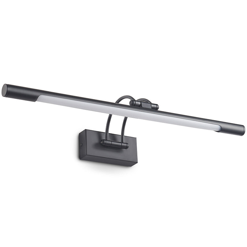 Adjustable Tubular Led Wall Sconce Vanity Light With Minimalistic Design And Plastic Shade Black /