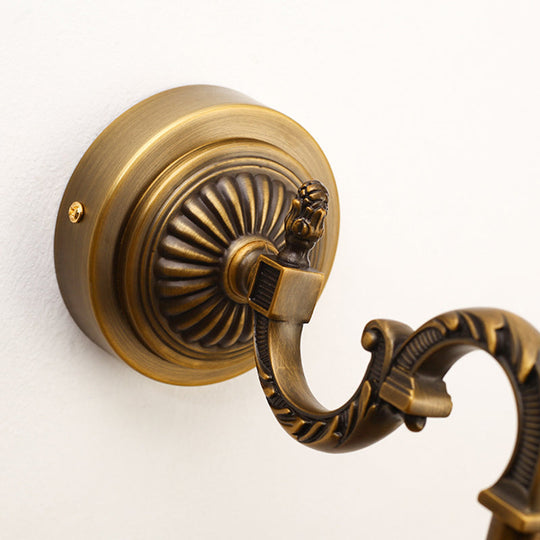 Traditional Bronze Finish Metal Bathroom Led Wall Sconce With Swing Arm