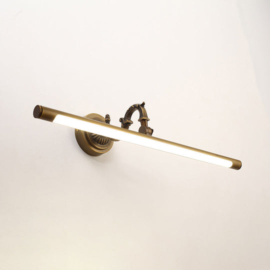 Traditional Bronze Finish Metal Bathroom Led Wall Sconce With Swing Arm / 23 Warm