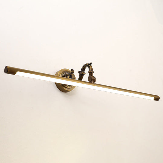 Traditional Bronze Finish Metal Bathroom Led Wall Sconce With Swing Arm / 29.5 Warm