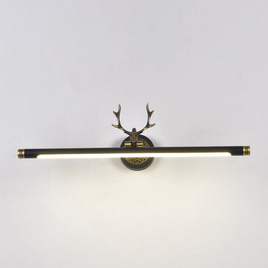 Rotatable Led Tube Vanity Light With Rustic Antler Design - Perfect For Bathroom