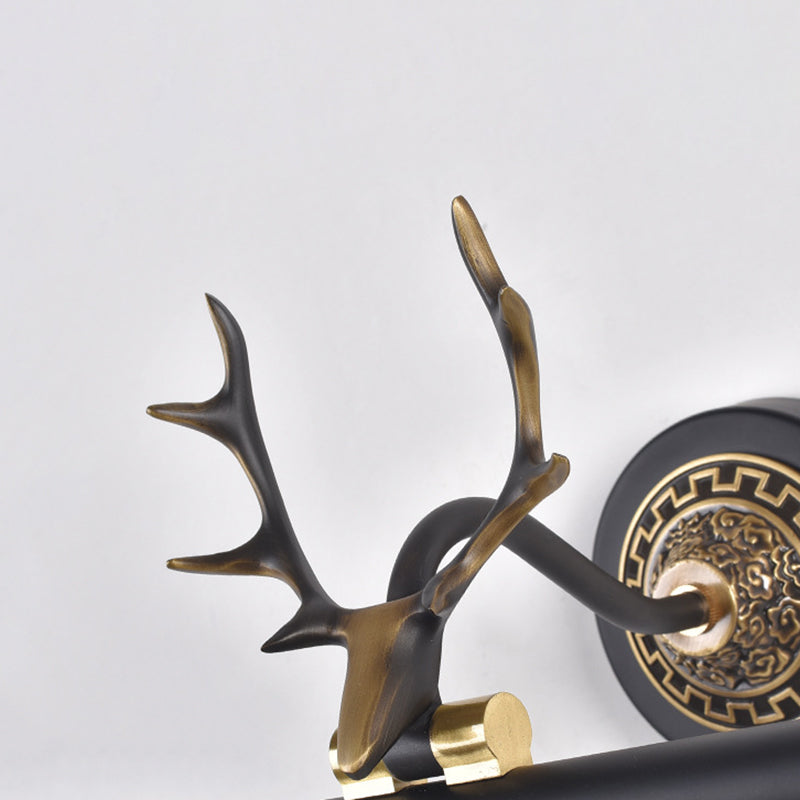 Rotatable Led Tube Vanity Light With Rustic Antler Design - Perfect For Bathroom