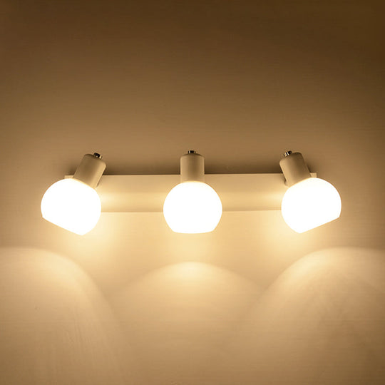 Sleek Dome Vanity Light Fixture: Opal Glass Wall Mounted Lighting