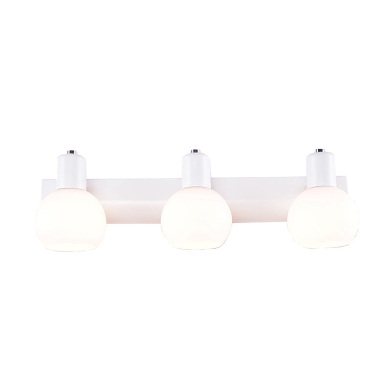 Sleek Dome Vanity Light Fixture: Opal Glass Wall Mounted Lighting