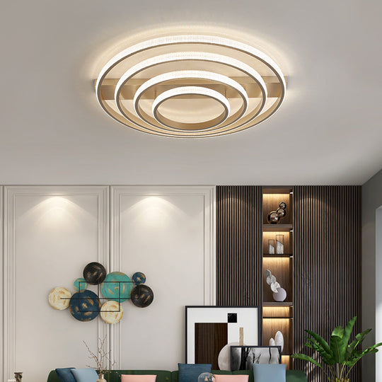 Modern Champagne Loop Flush Mount Led Ceiling Light