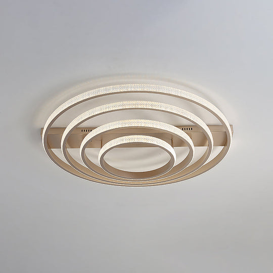 Modern Champagne Loop Flush Mount Led Ceiling Light / 41’ Round