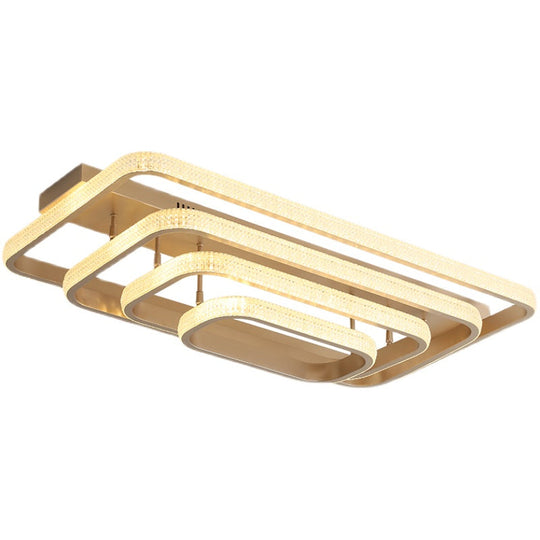 Modern Champagne Loop Flush Mount Led Ceiling Light