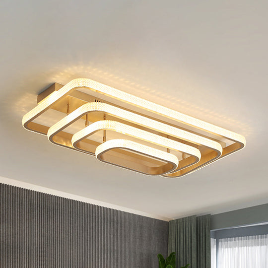 Modern Champagne Loop Flush Mount Led Ceiling Light