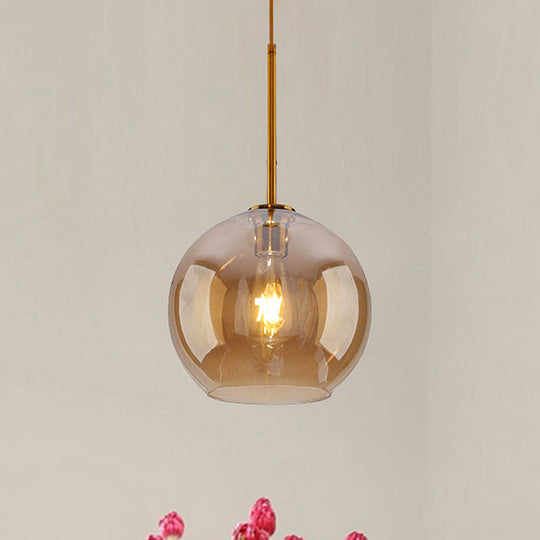 Modern Global Pendant Light With Clear/Amber Glass And Gold Finish Available In 3 Sizes Amber / 8’