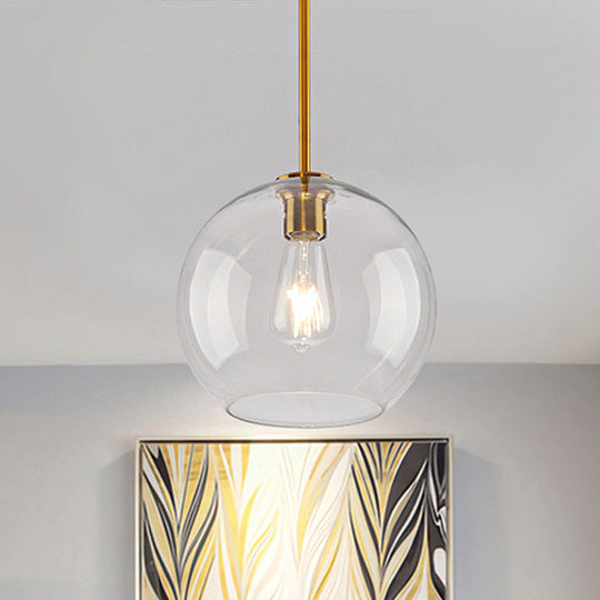 Modern Global Pendant Light With Clear/Amber Glass And Gold Finish Available In 3 Sizes Clear / 8’