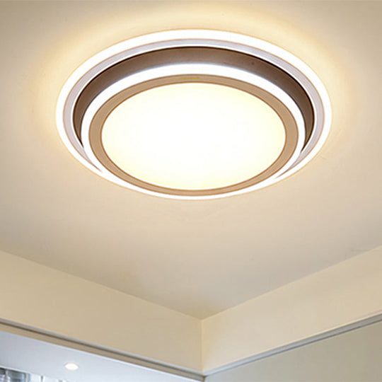 Simple Led Flush Ceiling Light Multi-Layer Acrylic 19.5’/32’ Wide Warm/White Light. Perfect For