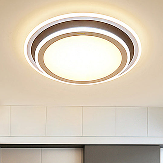 Simple Led Flush Ceiling Light Multi-Layer Acrylic 19.5/32 Wide Warm/White Light. Perfect For