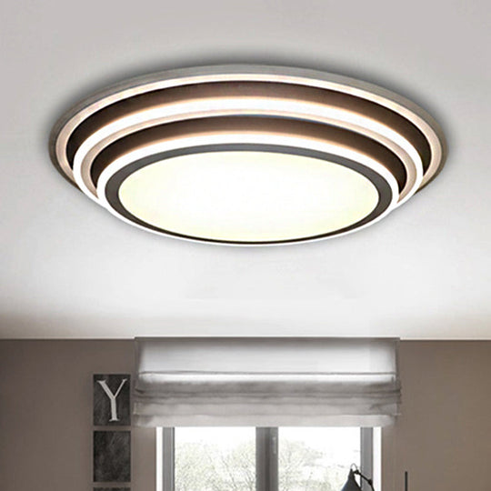 Simple Led Flush Ceiling Light Multi-Layer Acrylic 19.5’/32’ Wide Warm/White Light. Perfect For
