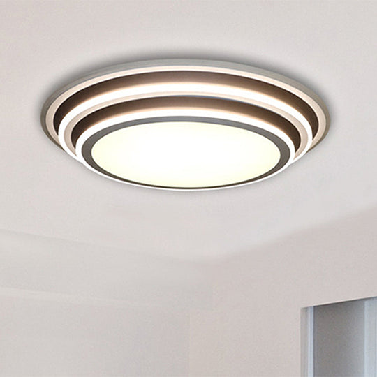 Simple Led Flush Ceiling Light Multi-Layer Acrylic 19.5/32 Wide Warm/White Light. Perfect For