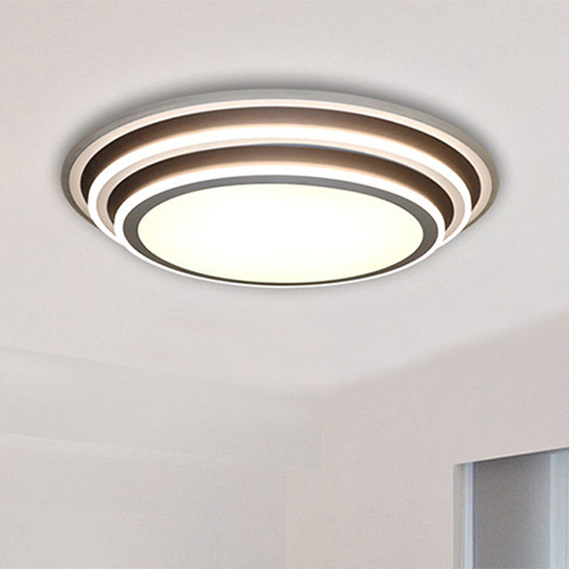 Simple Led Flush Ceiling Light Multi-Layer Acrylic 19.5’/32’ Wide Warm/White Light. Perfect For