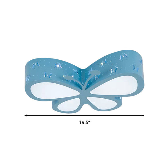 Cartoon Butterfly Led Ceiling Lamp For Girls’ Room - Flushmount Acrylic Light