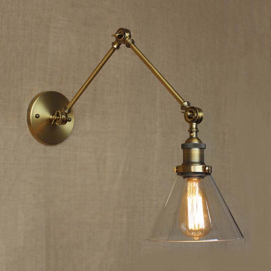 Vintage Style Wall Sconce With Clear Glass And Satin Brass Chrome Or Antique Finish - Perfect For