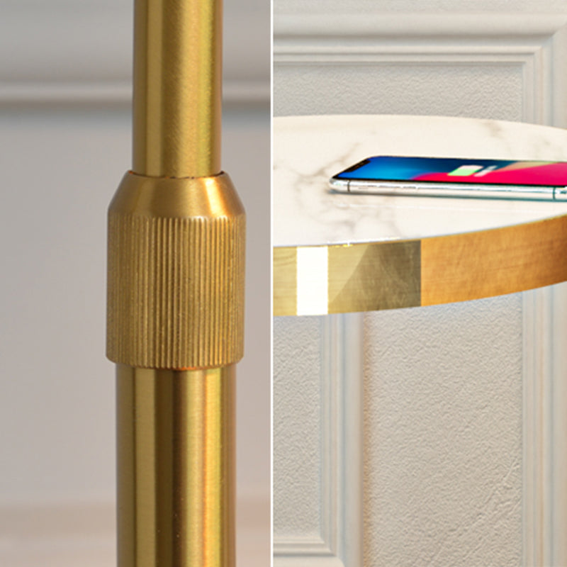 Modern Metal Floor Lamp With 2-Layer Table - Ideal For Living Room Reading And Lighting