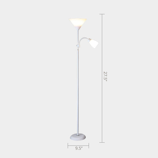 Country Living Room Acrylic Torchiere Floor Lamp With Flexible Arm