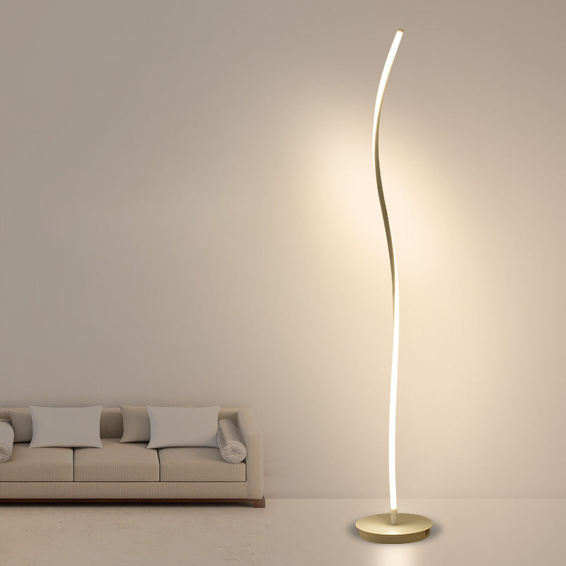 Modern Twist Aluminum Led Floor Lamp Simplistic Stand For Living Room White