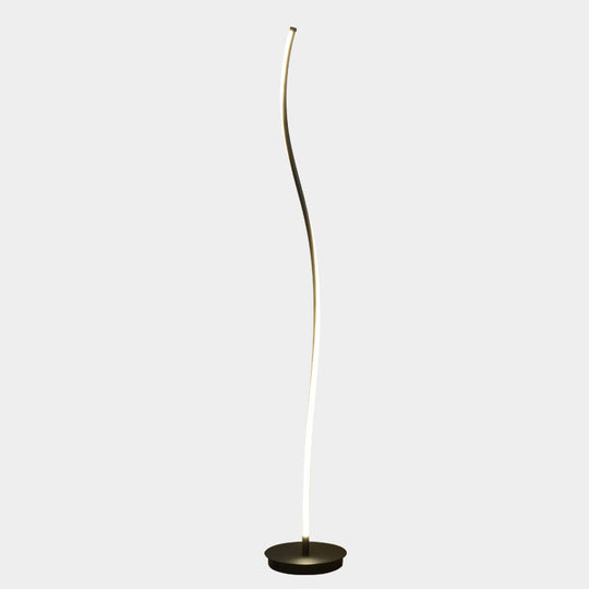 Modern Twist Aluminum Led Floor Lamp Simplistic Stand For Living Room