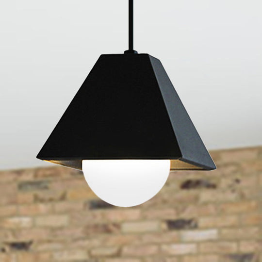 Modern Pyramid Pendant Light In Black/White - Perfect For Table Lighting Black