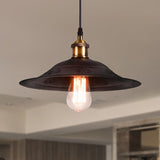 Vintage Style Black Metal Hanging Lamp With Bell Shade Pendant - Ideal For Living Room