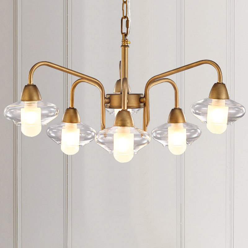 Modern Frosted Glass Chandelier - 6-Light Elliptical Pendant For Dining Room Lighting