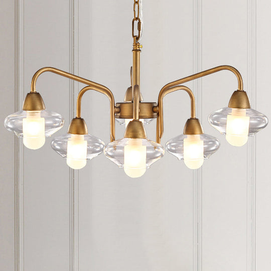 Modern Frosted Glass Chandelier - 6-Light Elliptical Pendant For Dining Room Lighting