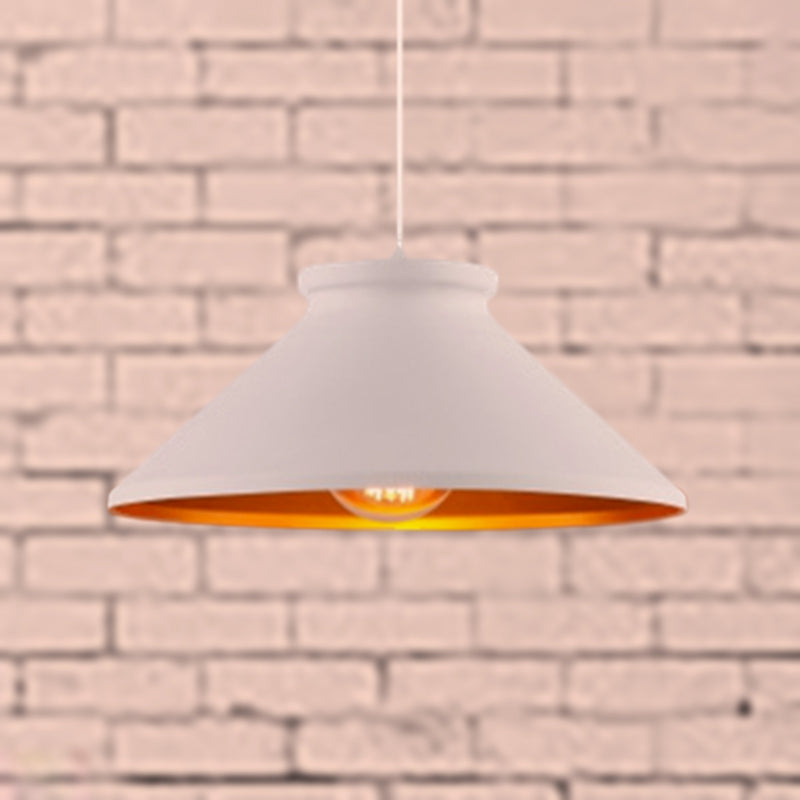 Vintage Style Pendant Light With Metal Shade | 1 Bulb Suspension Lighting For Dining Room In