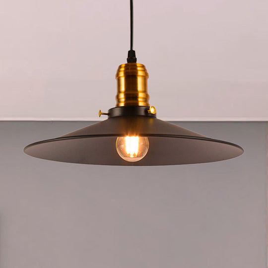 Metallic Cone Hanging Light - Industrial Style Pack Of 1/2/3 8.5’/10’ Wide Black Finish / 8.5’ 1
