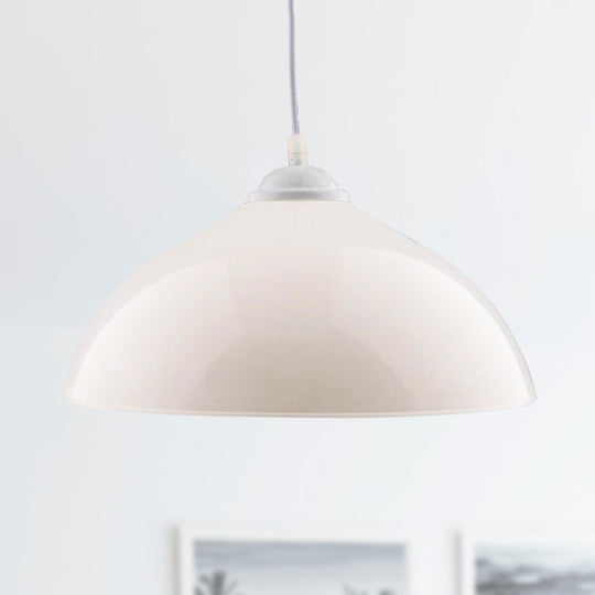 Modern Metallic Bowl Pendant Light - Polished Black/Grey Finish