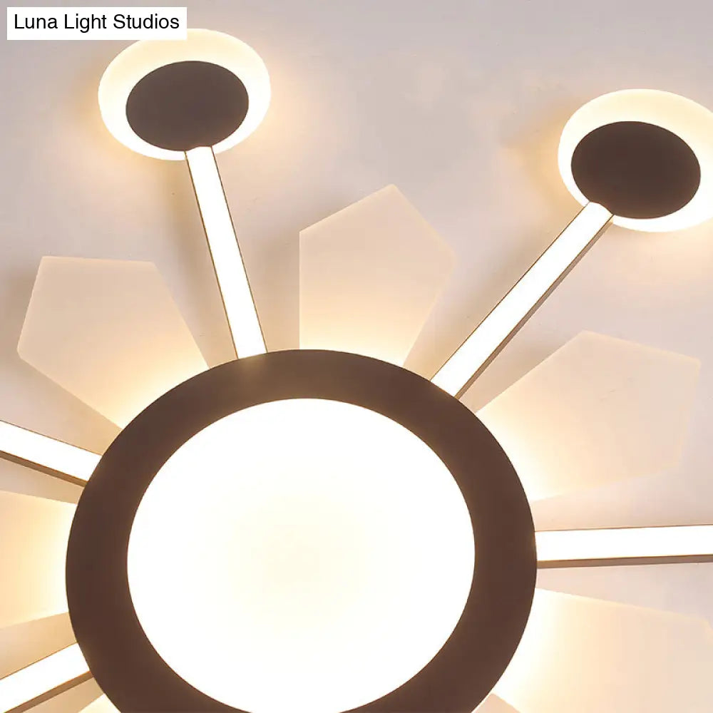 25’/31.5’ W Coffee Floral Flush Led Ceiling Light - Modernist Acrylic Flushmount Super Thin