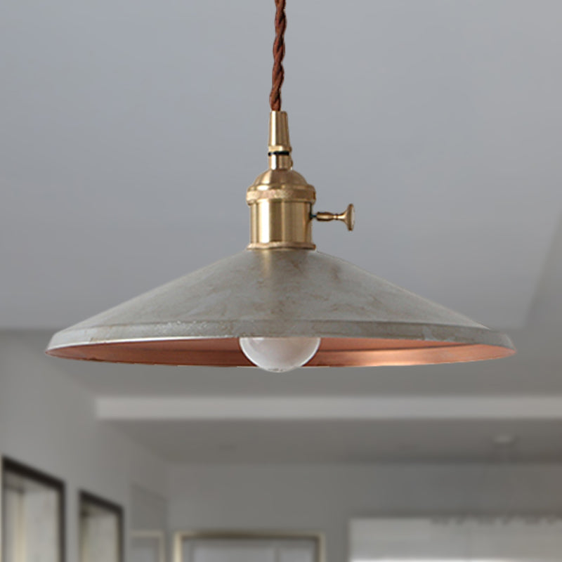 Rustic Saucer Shade Pendant Light With Adjustable Cord - Silver/Red/Blue