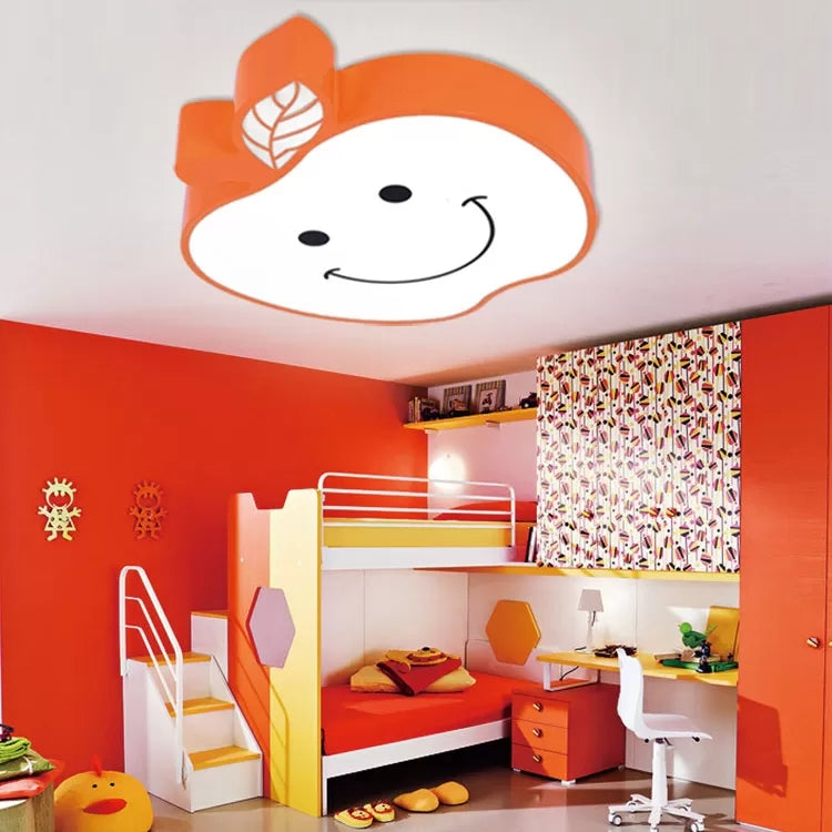 Darling Smiling Apple Ceiling Light For Child’s Bedroom - Acrylic Metal Flush Mount