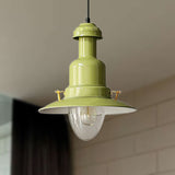 Industrial Stylish Saucer Ceiling Pendant Light In Blue/Sky Blue/Yellow For Living Room