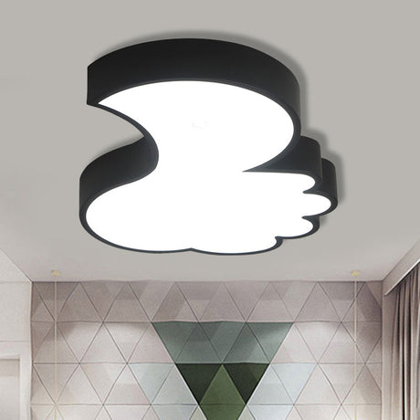 Cute Thumbs - Up Led Ceiling Lamp For Energy - Saving Study Room Lighting Black / 17’ White